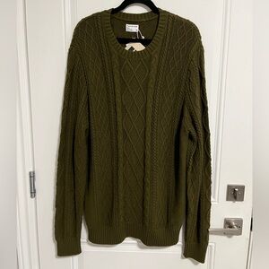 NWT - Frank & Oak Men’s Organic Cotton Cable Knit Sweater - Size XL